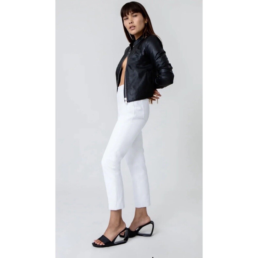 NWT  Spanx Pants L petite Slim straight silver lining  20372Q